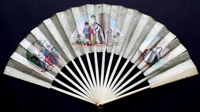 Lot 507 - Romance de H‚loize et Abeilard: A Late 18th Century French Printed Fan, the bone monture...