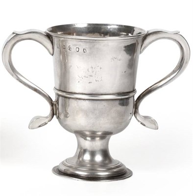 Lot 531 - A George III Provincial Silver Twin Handled Cup, Langlands & Robertson, Newcastle 1779, plain...