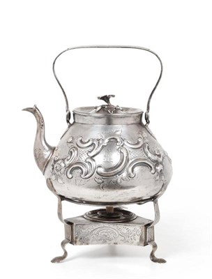 Lot 568 - An Early George III Silver Kettle on Stand, Thomas Heming, London 1764, squat circular form...