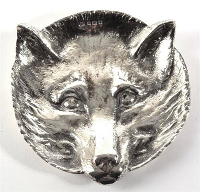 Lot 577 - A Cast Silver Fox Mask Dish, Fowler & Polglaze, London 1931, 9.5cm diameter, 3.2ozt