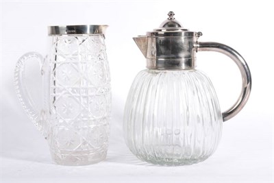 Lot 592 - A Large Edwardian Silver Mounted Cut Glass Jug, Henry Hodson Plante, London 1908; and A Large...