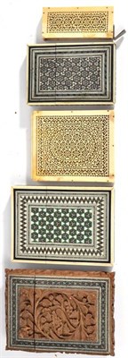 Lot 598 - An Indian Ivory Card Case, 19th century, with elaborately pierced sides, cover detached; Two Indian