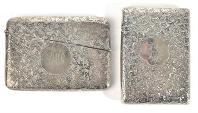 Lot 610 - A Victorian Silver Card Case, John Edward Wilmot, Birmingham 1896, with stylised foliate...