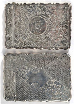 Lot 612 - A Late Victorian Silver Card Case, George Unite, Birmingham 1897, shaped rectangular with scrolling