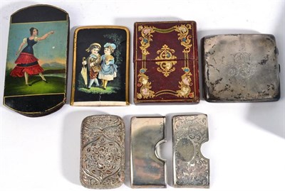 Lot 614 - Two Curved Silver Card Cases, Birmingham 1897 and 1924, one with scrolling engraved and...