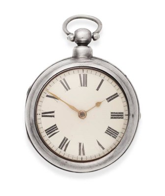 Lot 623 - A Silver Pair Cased Verge Pocket Watch, signed Hy Hird, Ulverstone, 1863, gilt fusee verge movement