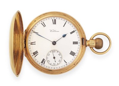 Lot 625 - An 18ct Gold Full Hunter Pocket Watch, signed Waltham, 1922, lever movement signed Waltham Mass...