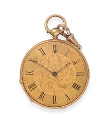 Lot 632 - An 18ct Gold Pocket Watch, circa 1870, cylinder movement signed Mottu Geneve, gold coloured...