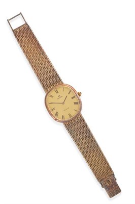 Lot 638 - A Silver Gilt Wristwatch, signed Omega, model: De Ville, 1975, (calibre 625) lever movement...