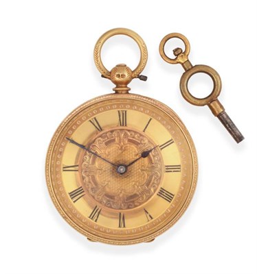 Lot 642 - A Lady's 18ct Gold Fob Watch, signed Waltham Mass, retailed by Knight Halstead, 1882, lever...