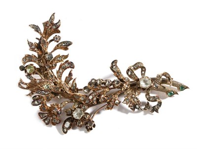 Lot 643 - A Diamond Spray Brooch, set throughout with rose cut diamonds in claw and collet settings, with...