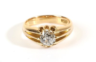 Lot 671 - A Solitaire Diamond Ring, an old cut diamond in an extended claw setting, to a tapering shank,...