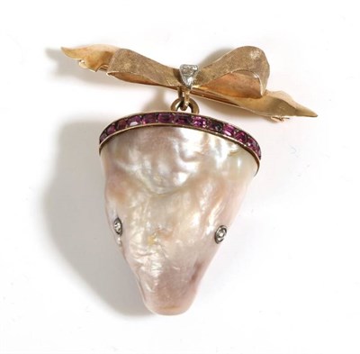 Lot 688 - An Unusual Early 20th Century Russian Mother-of-Pearl and Diamond Locket Pendant, a large...