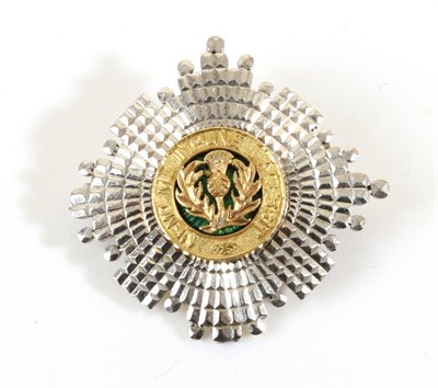 Lot 705 - A Scots Guards Brooch, a thistle within a circular frame reading 'NEMO ME IMPUNE LACESSIT', to...