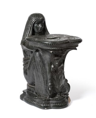 Lot 468 - A T.C Brown-Westhead, Moore & Co Garden Seat, modelled as an Egyptian slave girl supporting a seat