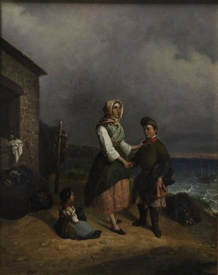 Lot 1000 - Attributed to Jules-Alexandre Duval Le-Camus (1814-1878) ''My God watch over him'' Oil on...
