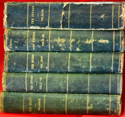 Lot 497 - The Studio, volumes 15-24, bound in five green half calf leather bindings