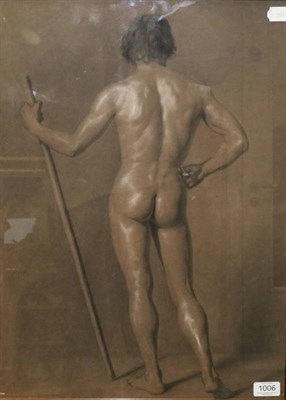 Lot 1006 - Attributed to Ludwig von Zumbusch (1861-1927) Study of a Male Nude, standing, his back to the...