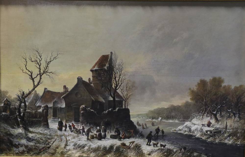 Lot 1016 - Follower of Lodewijk Johannes Kleijn (19th century) A Dutch village with skating and game...