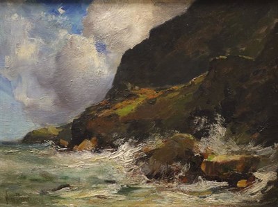 Lot 1026 - Owen Bowen ROI PRCamA (1873-1967)  ''Ravenscar, Robin Hoods Bay'' Signed, oil on canvas, 37cm...