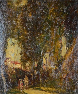 Lot 1059 - Joseph Vicars DeVille (1856-1925) Study for ''Village Gossip'', (1914) Oil on panel, 34cm by 28.5cm