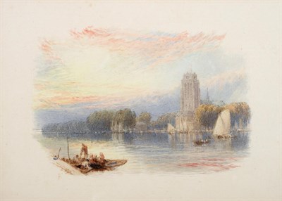 Lot 1071 - Myles Birket Foster RWS (1825-1899)  View of the River Dart Monogrammed, watercolour, 13cm by 18cm