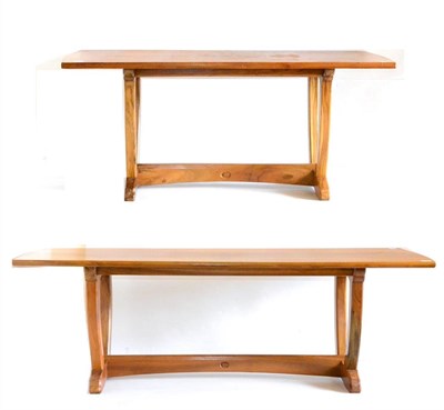 Lot 579 - An Alan Grainger Acorn Industries Walnut 5ft Coffee Table, in the Cotswold tradition, on four...