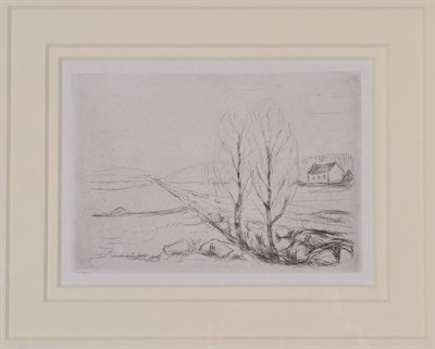 Lot 1081 - After Edvard Munch (1863-1944) Norwegian  ''Norwegian Landscape'' Black and white etching, 10cm...