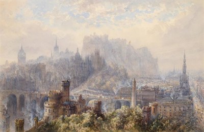 Lot 1089 - Mary Weatherill (1834-1913) Edinburgh Castle and the surrounding environs  Signed and dated...