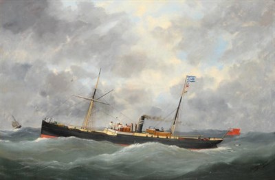 Lot 1133 - Âdouard Adam (1847-1929) French Shipping scene in choppy waters Oil on canvas, 60cm by 90cm...