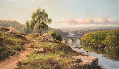 Lot 1166 - Edmund John Niemann Jnr (19th century)  A view of Richmond Bridge, Yorkshire Signed, oil on canvas
