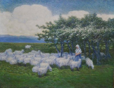 Lot 1173 - Frederick Francis Foottet RBA (1850-1935) ''The Shepherdess'' Signed and dated (18)90, oil on...