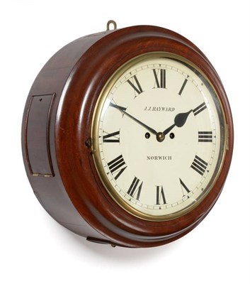 Lot 1214 - A Mahogany Striking Wall Clock, side and bottom doors, 12-inch painted Roman numeral dial...