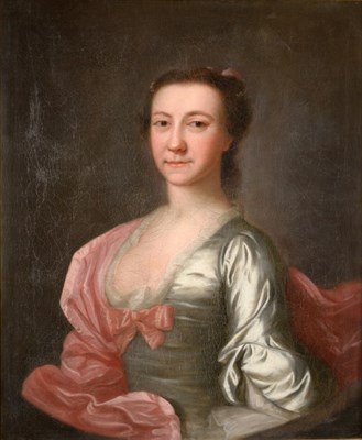 Lot 690 - Attributed to Allan Ramsay (1713-1784)  Portrait of Miss Sarah Wilson, half length wearing a...