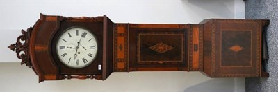 Lot 1228 - An Unusual Tunbridge Ware Style Inlaid Eight Day Longcase Clock, carved pediment, 13-inch...
