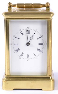 Lot 1230 - A Brass Striking and Repeating Carriage Clock, retailed by Hry Marc, Paris, circa 1890,...