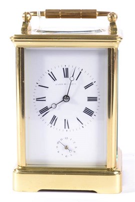 Lot 1231 - A Brass Carriage Timepiece with Alarm, retailed by Joseph Penington, circa 1890, carrying...