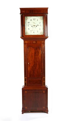 Lot 1250 - A Mahogany Eight Day Longcase Clock, signed Jn Smith, Congleton, circa 1820, flat top pediment,...