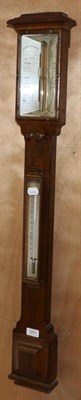 Lot 1251 - An Oak Stick Barometer, signed Newton & Co, 3 Fleet Street, Temple Bar, London, circa 1870,...