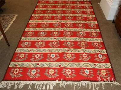 Lot 1299 - Thrace Kilim Rug European Turkey, C20th The field with narrow and broad bands of stylised...