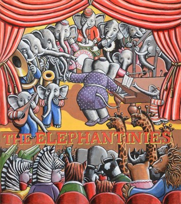 Lot 769 - P J Crook (Contemporary)  "The Elephantinies " Signed, inscribed and dated 2008, verso, acrylic...