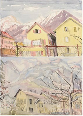 Lot 804 - Edith Lawrence (1890-1973)  "Villa Glematis, Schwanden, Switzerland " Inscribed in pencil,...