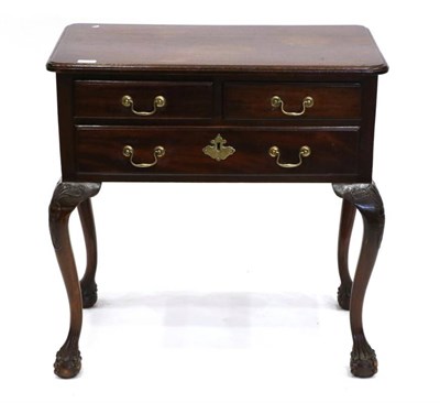 Lot 1391 - A George III Mahogany Lowboy, 3rd quarter 18th century, with two short over one long drawer, on...