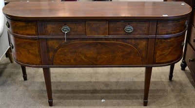 Lot 1394 - A Mahogany and Boxwood Strung Bowfront Sideboard, labelled S&H Jewell, 132 High Holborn, London WC