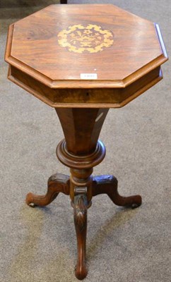 Lot 1400 - A Victorian Walnut and Marquetry Inlaid Trumpet Shaped Work Table, 3rd quarter 19th century, of...