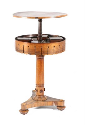 Lot 1422 - A William IV Rosewood Metamorphic Teapoy, 2nd quarter 19th century, of circular form with...