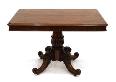 Lot 1458 - A Victorian Mahogany Flip-Top Supper Table, 3rd quarter 19th century, the moulded top above an...