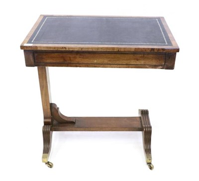Lot 1467 - A Regency Mahogany Pillar End Writing Table, early 19th century, with a leather writing surface...