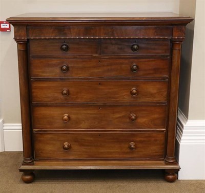 Lot 1468 - A Victorian Mahogany Scotch Chest, 3rd quarter 19th century, of two short over four long...