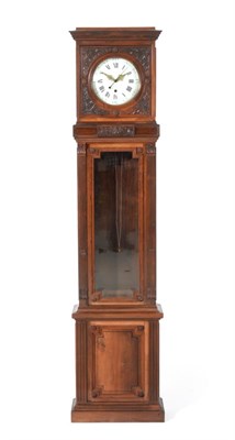 Lot 981 - A Viennese Rosewood Floor Standing Regulator, circa 1850, flat top pediment, door with carved...